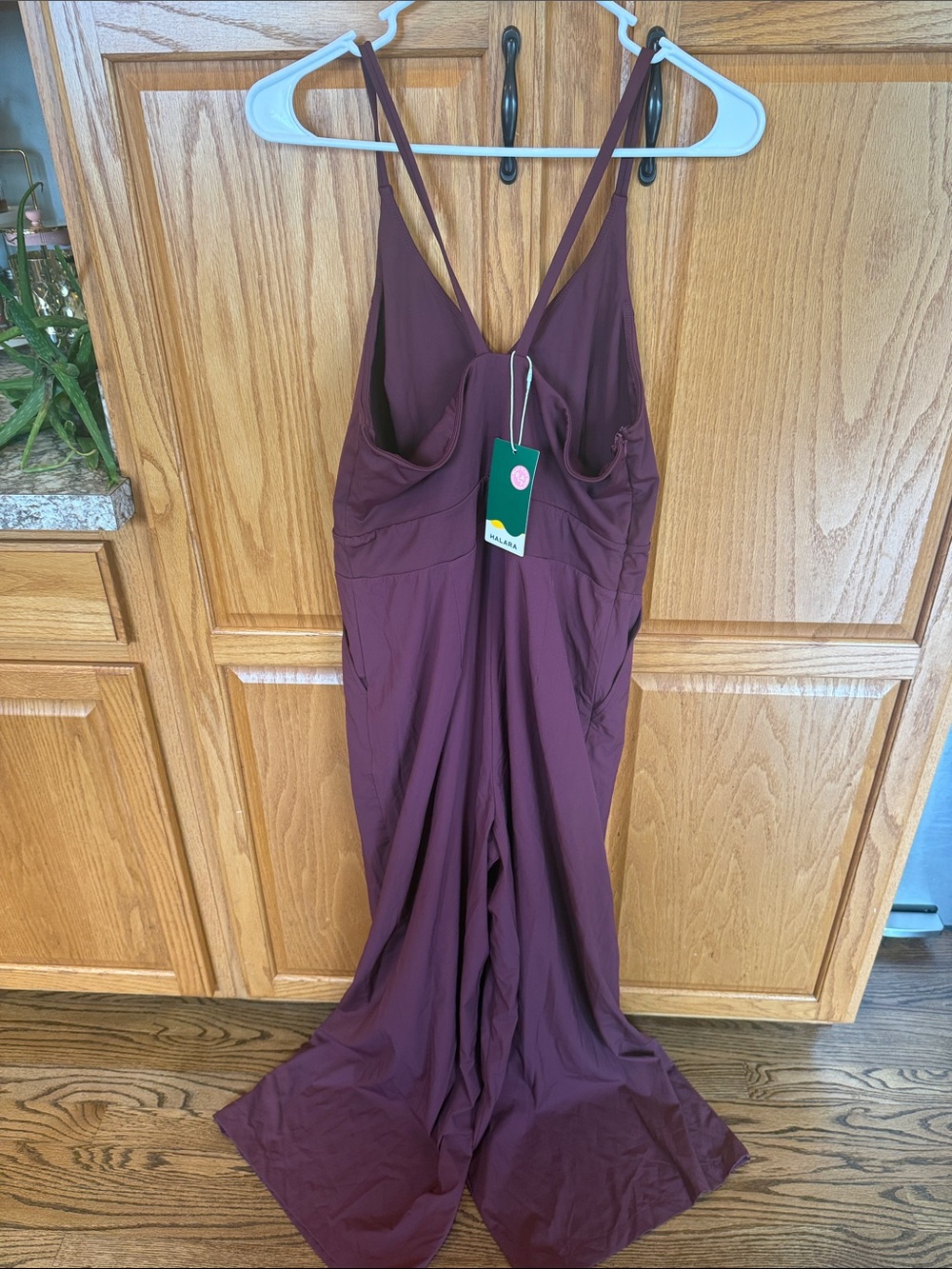 447 Halara Breezeful™ Backless Wide Leg Jumpsuit Amaranth Purple NWT Large 12/14 - Picture 6 of 7